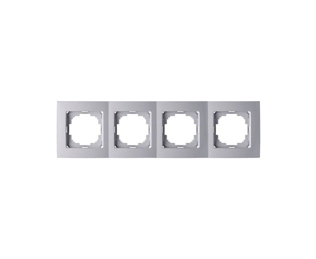 ჩარჩო ოთხიანი touran silver - 24130094 — როზეტები და ჩამრთველები
